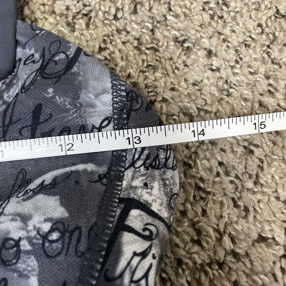 Lululemon Scoop Neck Workout Tank Top White Gray Cursive Script Womens Size 4 - Picture 10 of 12